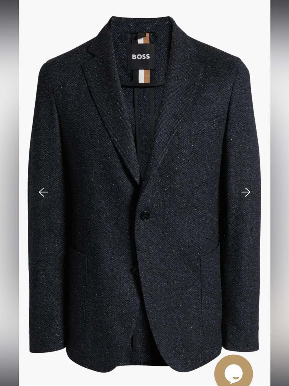 NWT Boss Sz 48 Reg Men’s Virgin Wool Blend Herringbone Sport Coat Jacket RT $795
